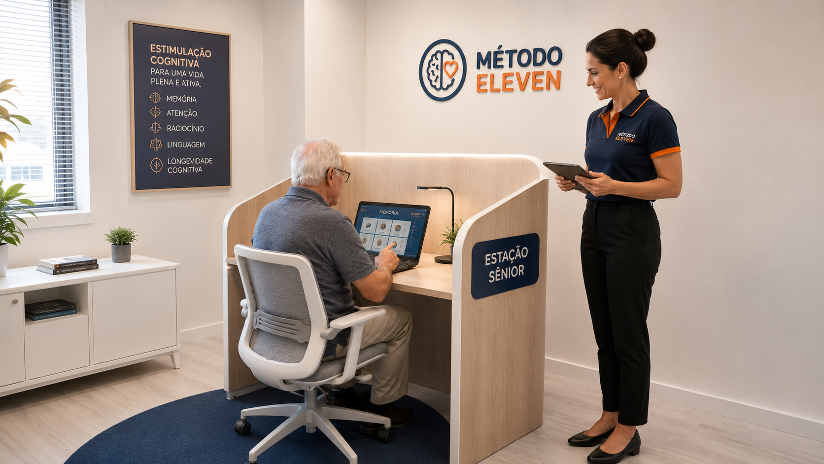 Hub Eleven Sênior · Espaço individual de neuroaprendizagem para adultos maduros