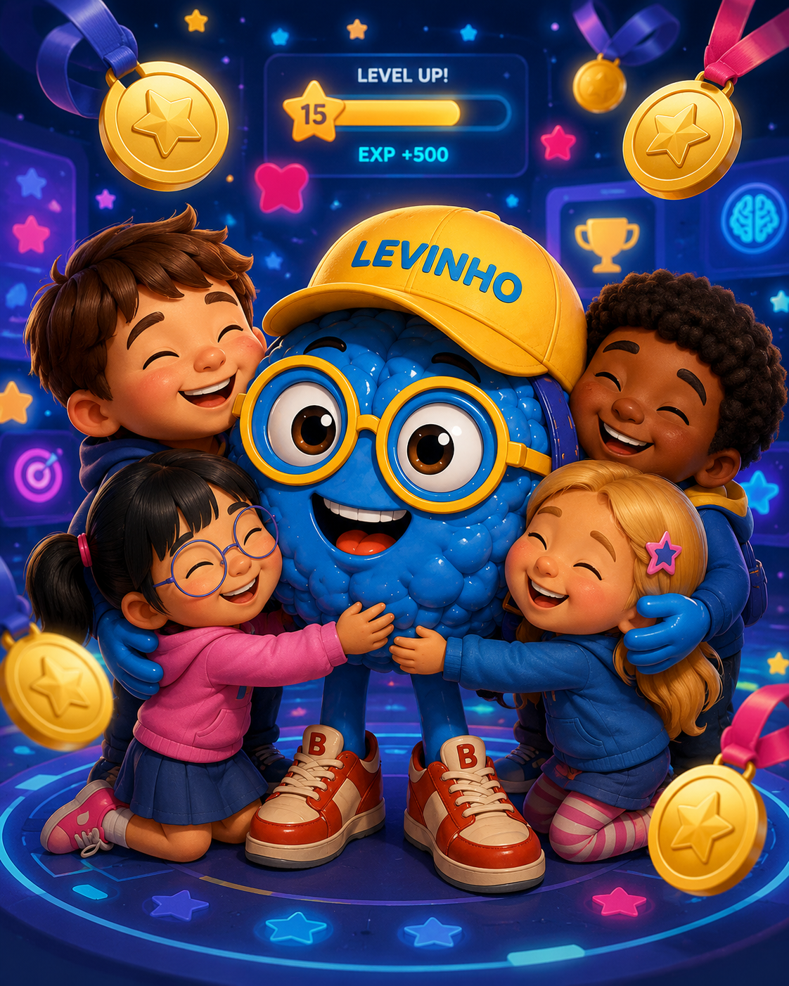 Levinho acolhendo aprendizes do Eleven Júnior